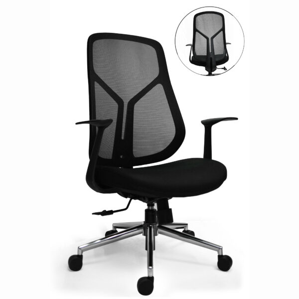 كرسي شبكي دوار باللون الأسود / MC6536-1