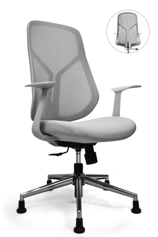 كرسي شبك دوار بلون رمادي / MC6536-2